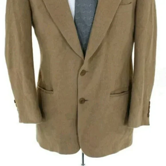 Bill Blass camel hair fur tan light brown blazer 4 - Picture 2 of 5